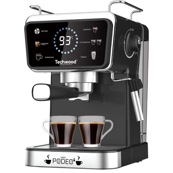 Espressor Techwood TCA-1386EXN, 20 bar, capsule Nespresso sau cafea macinata, 1.5L
