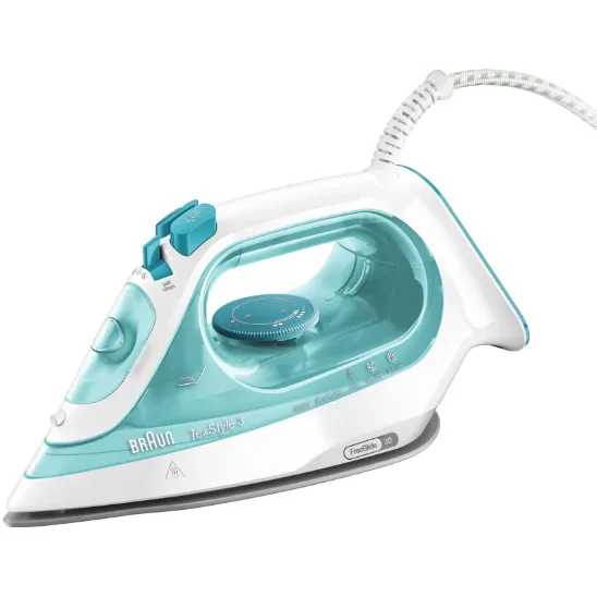 Fier De Calcat TexStyle 3 SI3041GR 2350W Abur Variabil 45G/Min Jet De Abur 150G/Min Rezervor 270Ml FreeGlide 3D Alb/Verde