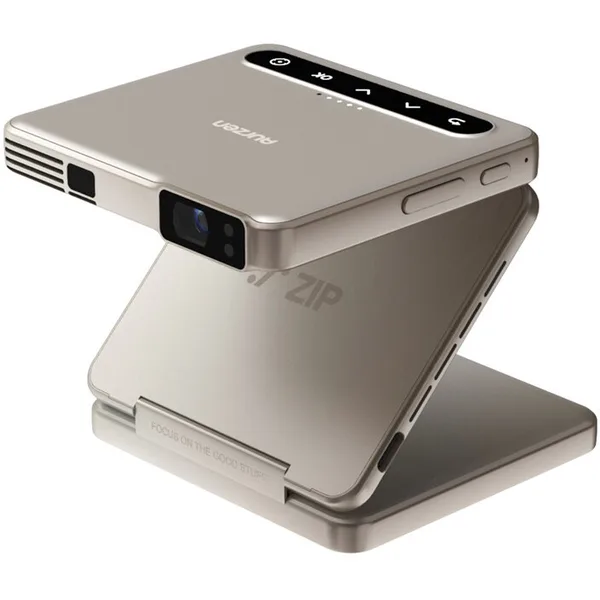 Mini Proiector Zip Tri-Fold Bluetooth cu Incarcator si Geanta Transport Titanium Gold