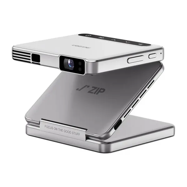 Proiector portabil AURZEN ZIP (argintiu) – HD, tri-fold, autofocus, mirroring wireless, Bluetooth