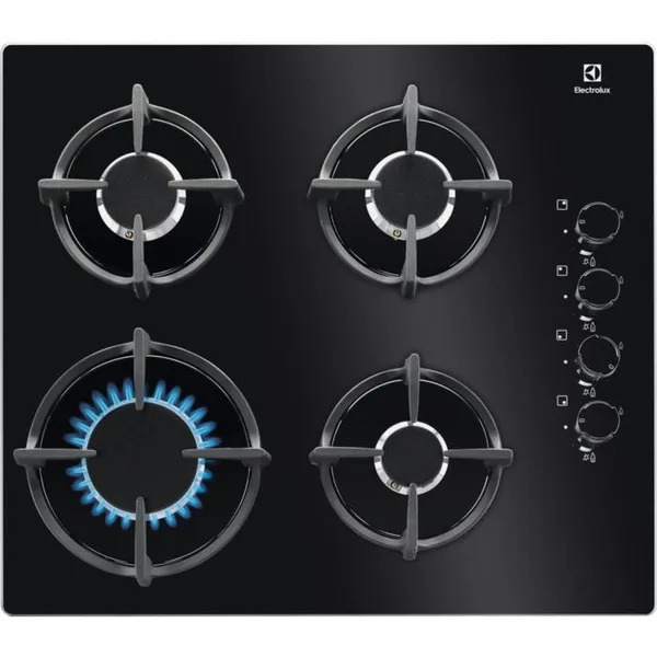 Plita Incorporabila Gaz KGG6407K 4 Arzatoare Sticla Neagra