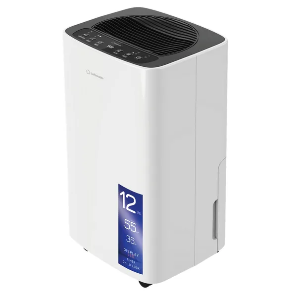 Dezumidificator Turbionaire SENSO 12 SG, 12 l/24h, Silentios 36 dB, Rezervor 2l, 120 m³/h, Control digital, Timer, Display LED, Rezervor 2 l