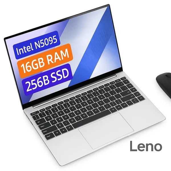 Laptop Leno A07, Intel N5095, 16GB RAM, 256GB SSD, 15.6", Argintiu