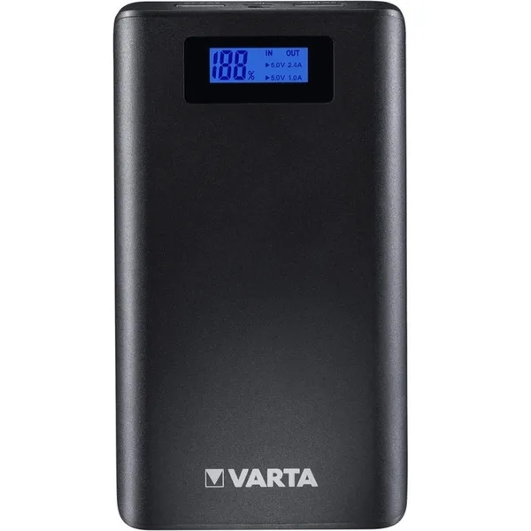 Baterie externa Varta LCD Power Bank 7800mAh, display LCD, port USB 2.4A si USB 1A, 192 g, Li-Ion, 80 x 105 x 22 mm
