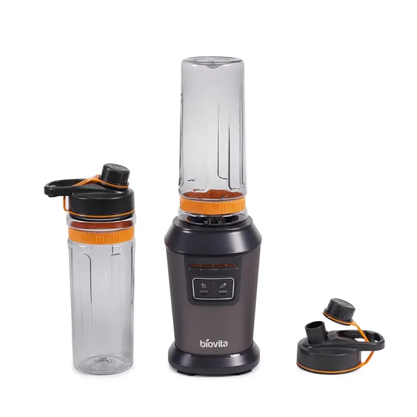 Blender personal Biovita LEGEND-800, 2 vase x 0.6 L, putere 800W, Inox, Gri Inchis