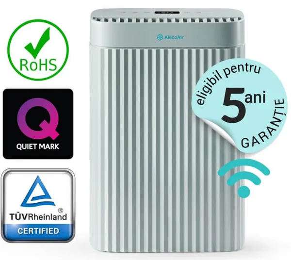 Dezumidificator si Purificator AlecoAir D14 ARIO Olive 12 l /24h WiFi Lampa UV-C Ionizare TRUE HEPA + Carbon Uscare Rufe