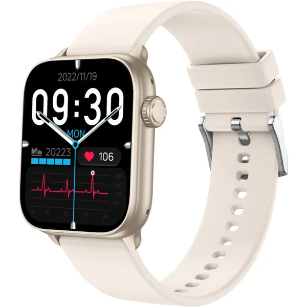 Smartwatch Life FIT3 Ecran 1.83Inch Bluetooth 5.2 Rezistent la Apa IP68 Procesor Realtek RTL8763EW 128GB Bej