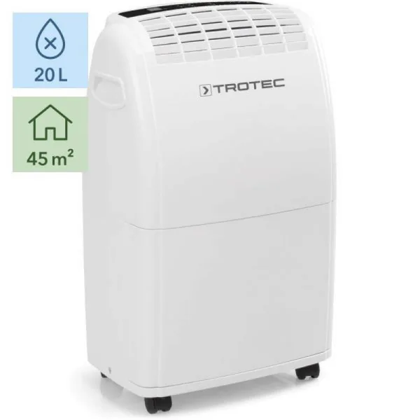 Dezumidificator Trotec TTK75E 20 l / zi 192mc/h Higrostat integrat reglabil Pentru spatii de pana la 45mp Uscare rapida