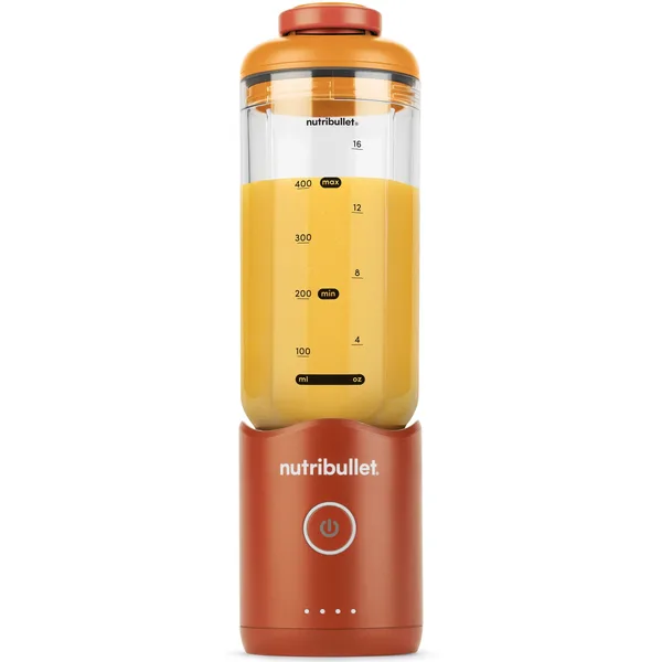 Blender portabil Nutribullet® Flex NBP013OR, capacitate 590 ml, baza motor detasabila, 15 utilizari per incarcare, USB-C, portocaliu