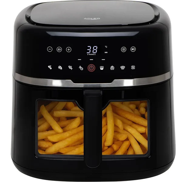 Friteuza cu Aer Cald AD 6318 Capacitate 8L 9 Programe Presetate Display LED Timer  2500W Negru