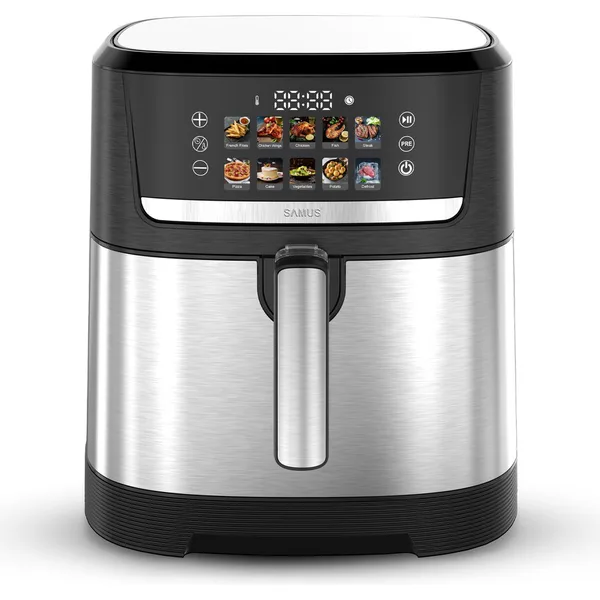 Friteuza cu Aer Cald AF8.5-S2000D Capacitate 8.5L 10 Programe Presetate Timer Afisaj Color Control Touch Putere 2000W Negru/Argintiu