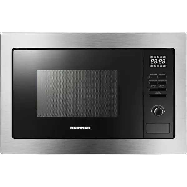 Cuptor cu microunde incorporabil HEINNER HMW-MDBI25GDIX, 25L, Control digital, 900W, Putere grill 1000W, Afisaj led, Inox/Negru