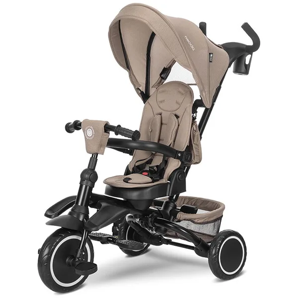 Tricicleta pentru Copii Freccia Multifunctionala Pliabila Sezut Rotativ 360 Grade Beige