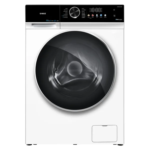 Masina de spalat rufe cu uscator Samus WSDD10612IDM, spalare 10 kg, uscare 6 kg, 1200 rpm, clasa A, 62.8 cm, motor inverter, reglare nivel uscare, incarcare cu rufe in timpul spalarii, Alb