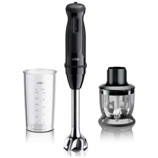Blender De Mana MultiQuick 3 MQ30201M 900W 2 Viteze Tocator 350Ml Pahar Gradat 600Ml Negru