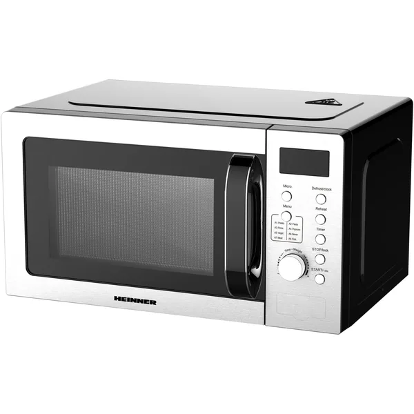 Cuptor cu microunde Heinner HMW-D2060SS, 20 l, 700 W, Control digital, Display LED, Timer, Blocare acces copii, Inox