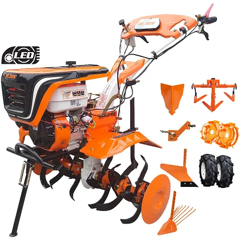 Motosapatoare Ruris 732acc, 8.5 CP + roti cauciuc 5.00-8+rarita+plug+adaptor+dispozitiv scos cartofi+roti metalice 400 fara manicot+cultivator