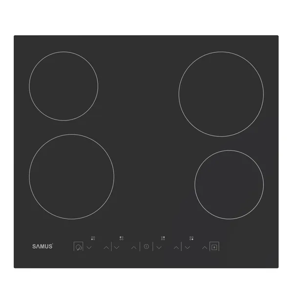 Plita incorporabila vitroceramica Samus PSVE-64BMG4, Panou Touch Control, Setari putere in 9 trepte, Timer digital 99 min