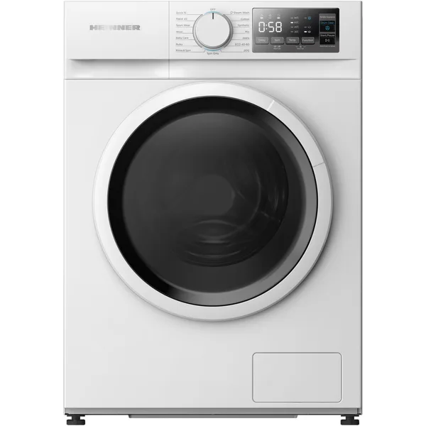 Masina de spalat rufe slim Heinner HWM-M914IVNA+++, 9 kg, 1400 rpm, Clasa A, Motor inverter, Display digital, Blocare acces copii, Alb