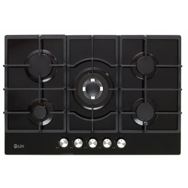 Plita Incorporabila Marbella Wok Jz5bk75 Gaz 5 Arzatoare Wok Aprindere Electrica Gratare Fonta Siguranta 75 Cm Negru