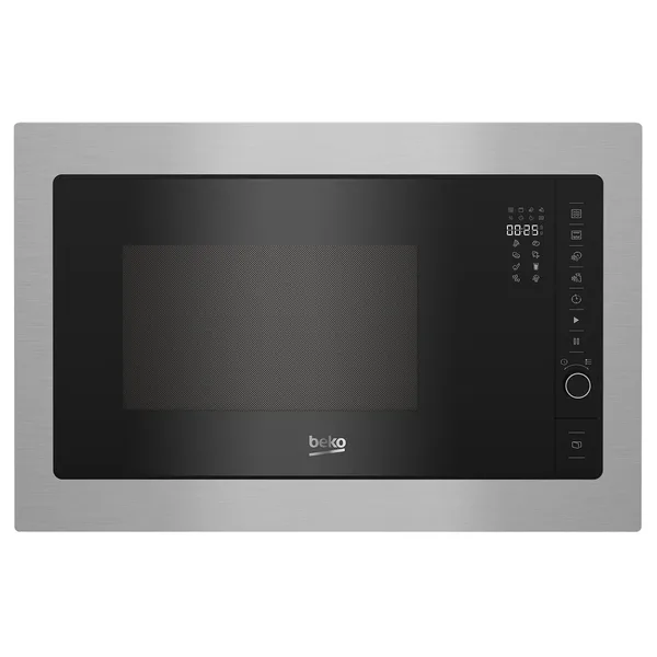 Cuptor cu microunde Beko BMGB25332BG, Putere 900 W, 25 L, Functie AutoCook, 8 programe Auto Cook, 5 niveluri de putere, functie grill, Negru / Gri