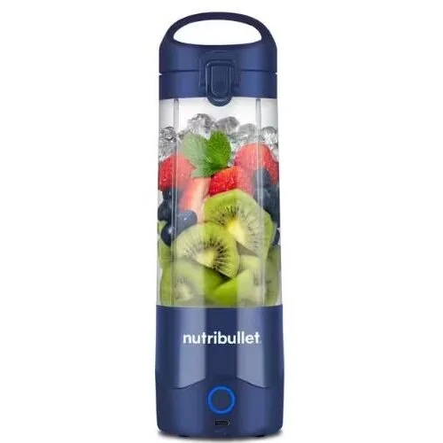 Blender Portabil Nutribullet NBP003NBL 475ML Capac cu Maner USB-C Albastru