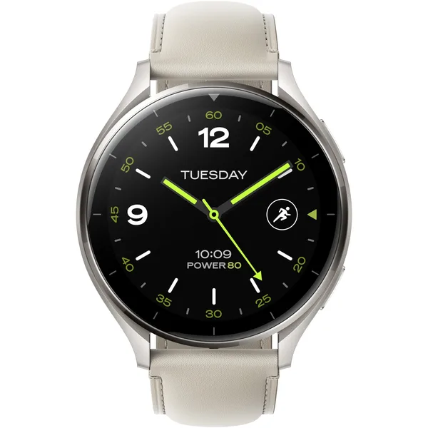 Smartwatch Xiaomi Watch 2, Carcasa Titan Gray, White Leather Strap