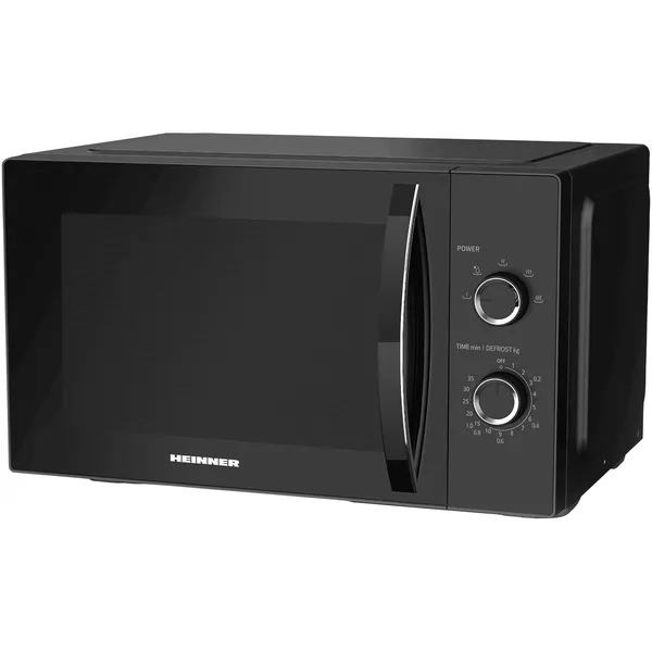 Cuptor cu microunde Heinner HMW-MD25MBK, 25 l, Control mecanic, 800 W, Negru