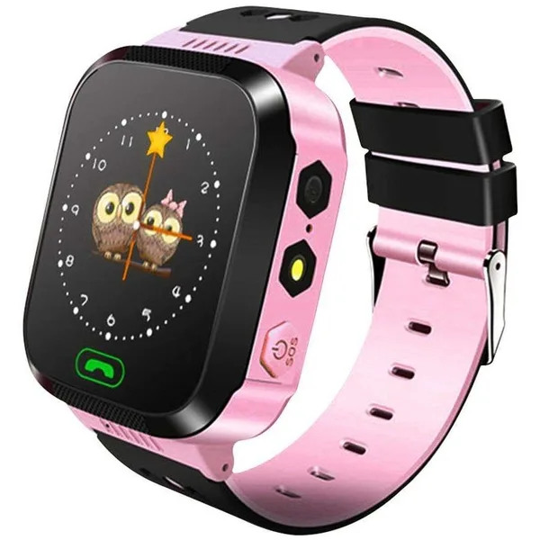 Ceas smartwatch GPS copii MoreFIT™ MX528, cu GPS prin lbs si functie telefon, localizare camera foto laterala, monitorizare spion, display touchsreen color, lanterna, buton SOS, buton apel lateral, Roz