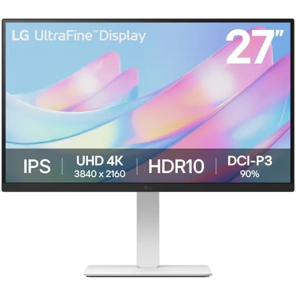 Monitor LED LG UltraFine™ 27US550-W, 27", 4K UHD (3840x2160), IPS, 60Hz, 5ms (GtG), Antireflex, HDR10, Dynamic Action Sync, Anti-Flicker, Black Stabilizer, Super Resolution+, Smart Energy Saving, Reader Mode, 2xHDMI, DP, VESA 100x100mm, Pivot, Alb