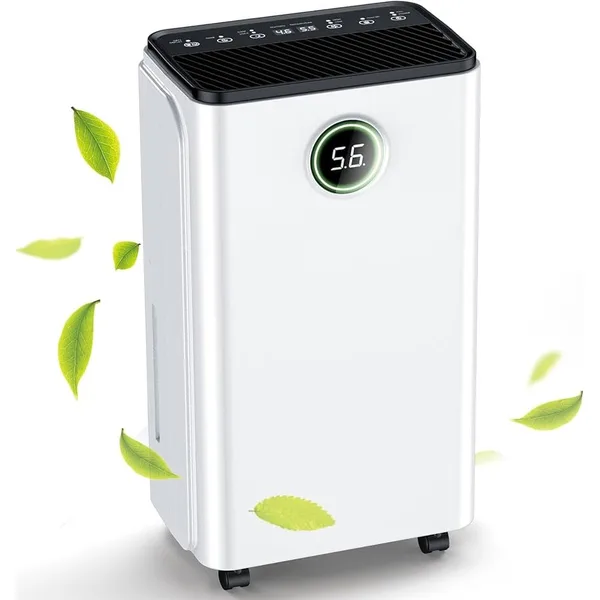 Dezumidificator Heber®, 12 l/zi afisaj si control digital, dezumidificare inteligenta, functie uscare haine, temporizator 24 de ore, WiFi, Smart Life