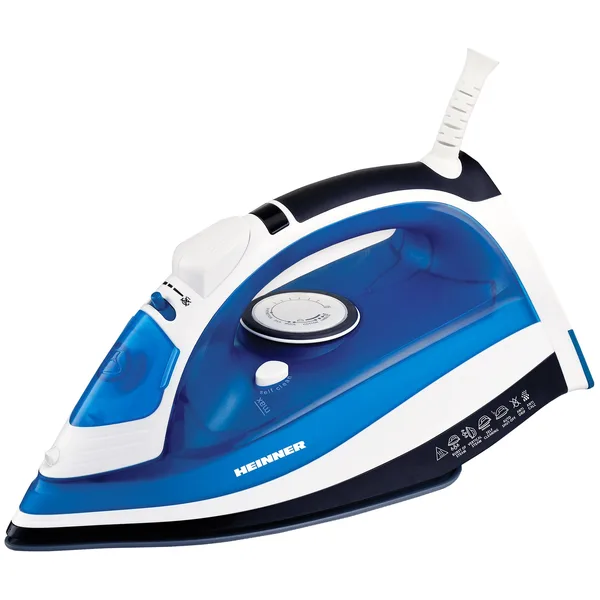 Fier de calcat Heinner Azuritte HSI-2400AZ, 2400 W, talpa ceramica, rezervor apa 320 ml, jet de abur 108 g/min, debit abur 20 g/min, auto-oprire, antipicurare, anticalcar, autocuratare, pulverizator, termostat, albastru