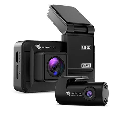 Camera Auto DVR R480 2K Duala de Bord + Spate Senzor G Negru