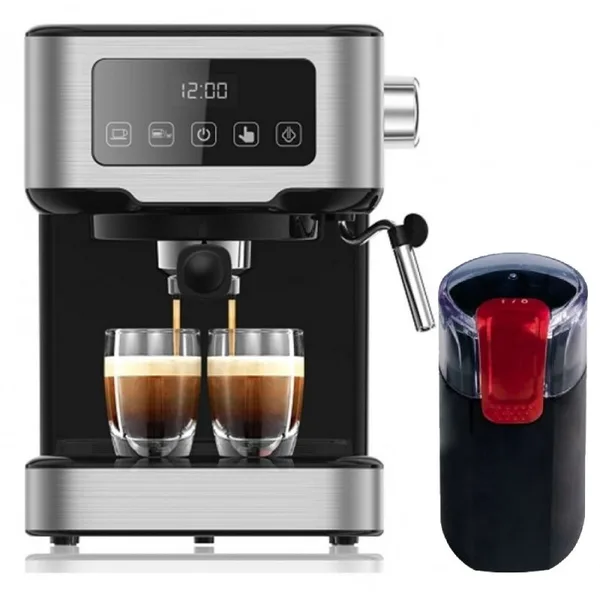 Pachet Espressor Cappucino One Touch 1100w 1,5L 15Bari +  Rasnita De Cafea Cg9101b18