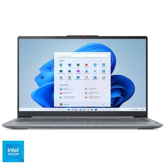 Laptop Lenovo IdeaPad Slim 3 15IAN8 cu procesor Intel® N100 pana la 3.4GHz, 15.6" Full HD, 8GB LPDDR5, 128GB UFS, Intel® UHD Graphics, Windows 11 Home, Arctic Grey, 3y Courier or Carry-in